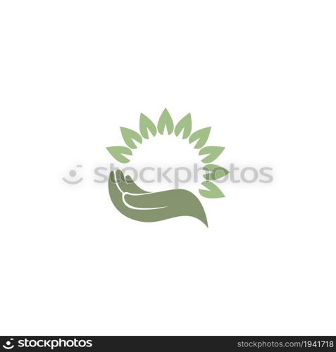 Hand icon logo flat design template vector