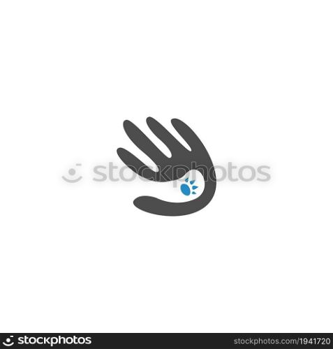 Hand icon logo flat design template vector