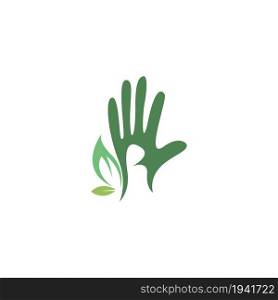Hand icon logo flat design template vector