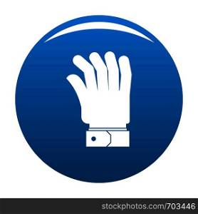 Hand icon vector blue circle isolated on white background . Hand icon blue vector