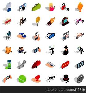 Hand icons set. Isometric style of 36 hand vector icons for web isolated on white background. Hand icons set, isometric style