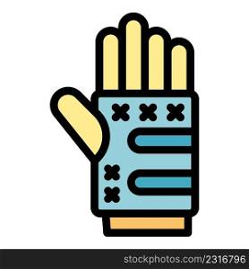 Hand in bandage icon. Outline hand in bandage vector icon color flat isolated. Hand in bandage icon color outline vector
