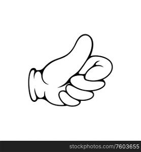 Hand in fist isolated gesture. Vector arm with folded fingers, nonverbal communication sign. Palm with folded fingers, communication gesture