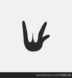 Hand in I love you icon vector