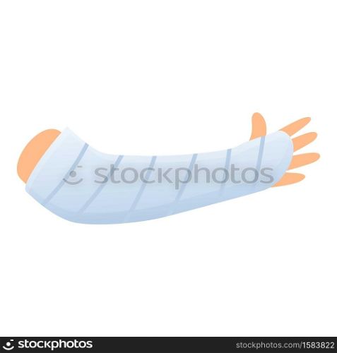 Hand injury bandage icon. Cartoon of hand injury bandage vector icon for web design isolated on white background. Hand injury bandage icon, cartoon style