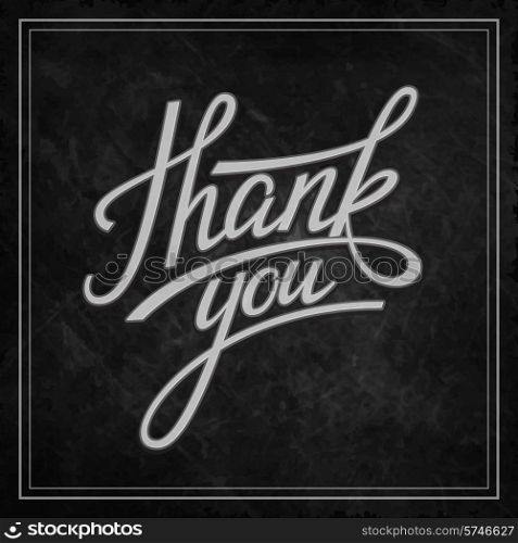 Hand Lettering Thank you. Vector illustration EPS 10. Lettering Thank you. Vector illustration