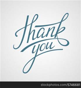 Hand Lettering Thank you. Vector illustration EPS 10. Lettering Thank you. Vector illustration
