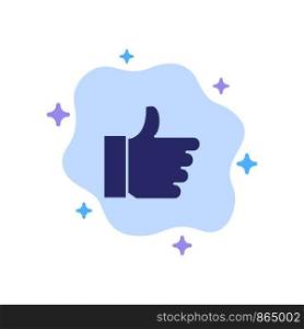 Hand, Like, Vote, Love Blue Icon on Abstract Cloud Background
