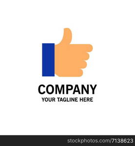 Hand, Like, Vote, Love Business Logo Template. Flat Color