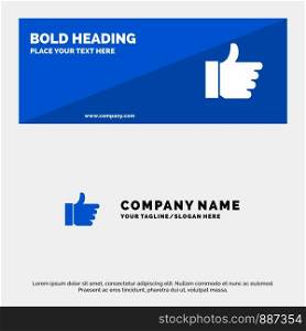 Hand, Like, Vote, Love SOlid Icon Website Banner and Business Logo Template