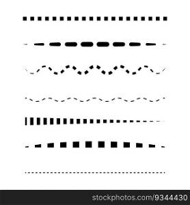 Hand lines markers. Different lines straight, wavy, interrupt, dotted, thick, thin... Black. Vector illustration. Stock image. EPS 10.. Hand lines markers. Different lines straight, wavy, interrupt, dotted, thick, thin... Black. Vector illustration. Stock image.