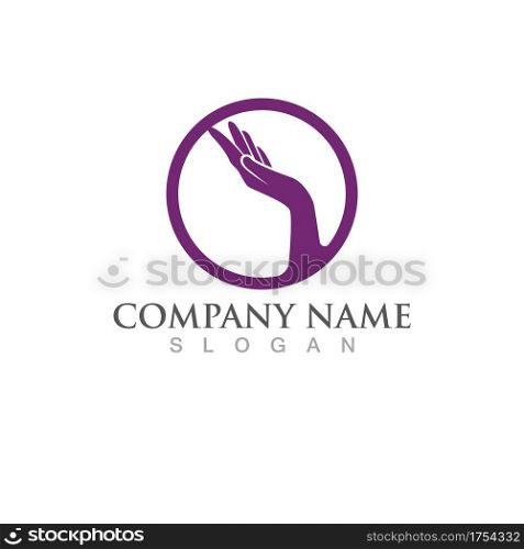 Hand logo and symbol vector