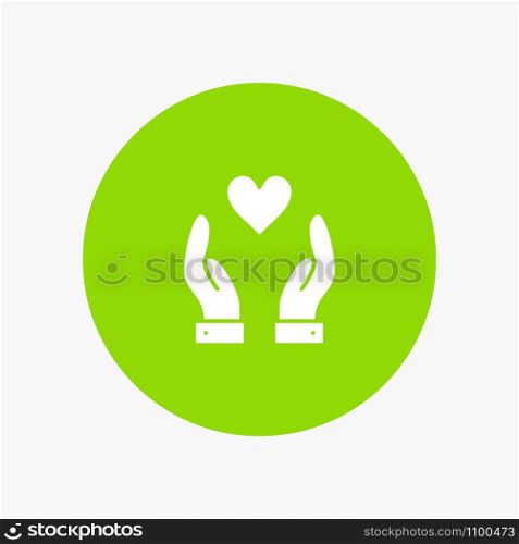 Hand, Love, Charity white glyph icon