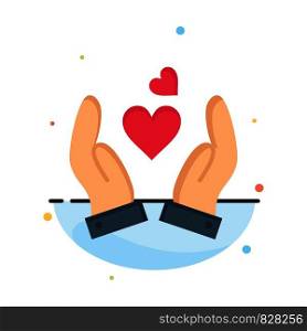 Hand, Love, Heart, Wedding Business Logo Template. Flat Color