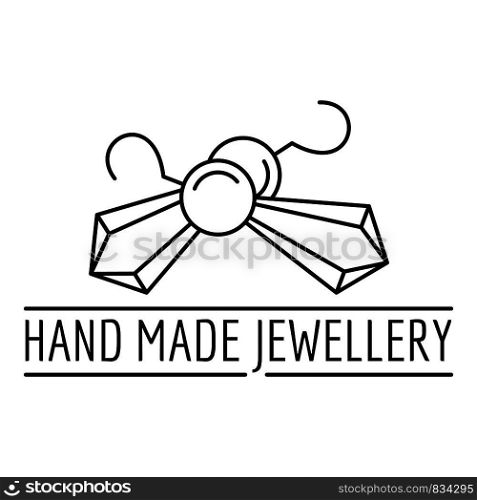 Hand made jewellery logo. Outline illustration of hand made jewellery vector logo for web design isolated on white background. Hand made jewellery logo, outline style