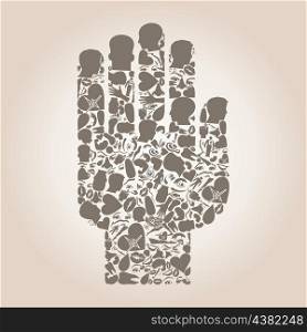Hand made of body parts a vector illustration