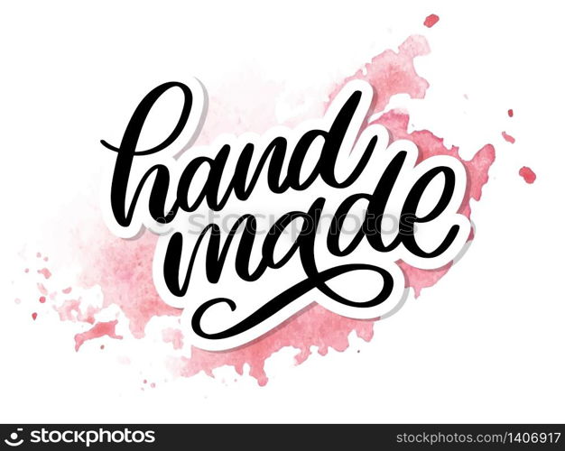 Hand made. Vector icon. Sign Hand lettering. Hand made. Vector icon. Sign. Hand lettering. Slogan