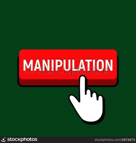Hand Mouse Cursor Clicks the Manipulation Button. Pointer Push Press Button Concept.