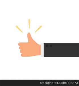 Hand of businessman with thumb up feedback vector illustration
