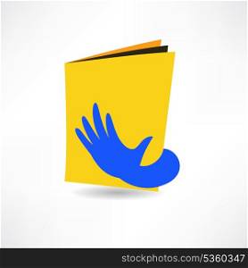 hand on the book icon