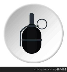 Hand paintball grenade icon in flat circle isolated vector illustration for web. Hand paintball grenade icon circle