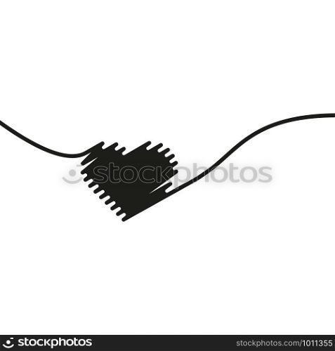 Hand painted black heart. One line. Hand drawing of heart doodle by crayon . Use for background.. Hand painted black heart. One line. Hand drawing of heart doodle by crayon . Use for background