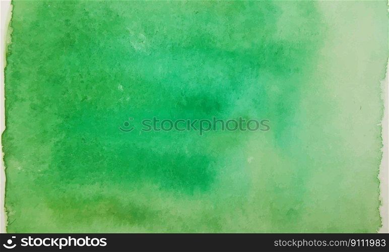 Hand painted green abstract watercolor background, vector illustration. Hand painted green abstract watercolor background