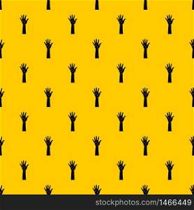 Hand pattern seamless vector repeat geometric yellow for any design. Hand pattern vector