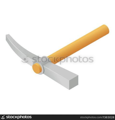 Hand pick axe icon. Isometric of hand pick axe vector icon for web design isolated on white background. Hand pick axe icon, isometric style