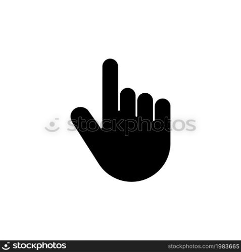 Hand Pointer, Clicking, Click Finger. Flat Vector Icon illustration. Simple black symbol on white background. Hand Pointer, Clicking, Click Finger sign design template for web and mobile UI element. Hand Pointer, Clicking, Click Finger Flat Vector Icon
