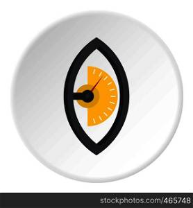 Hand power meter icon in flat circle isolated on white vector illustration for web. Hand power meter icon circle