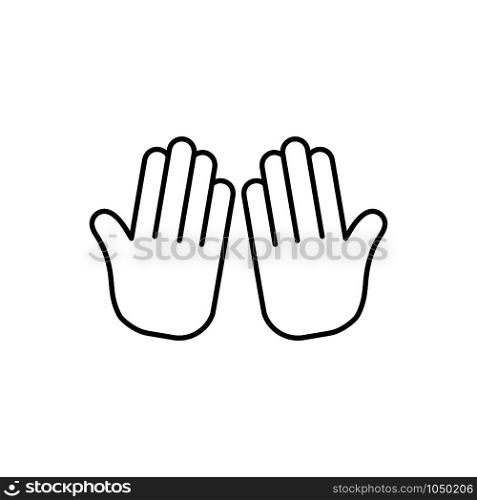Hand praying signage icon