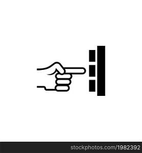 Hand Press Button. Flat Vector Icon illustration. Simple black symbol on white background. Hand Press Button sign design template for web and mobile UI element. Hand Press Button Flat Vector Icon