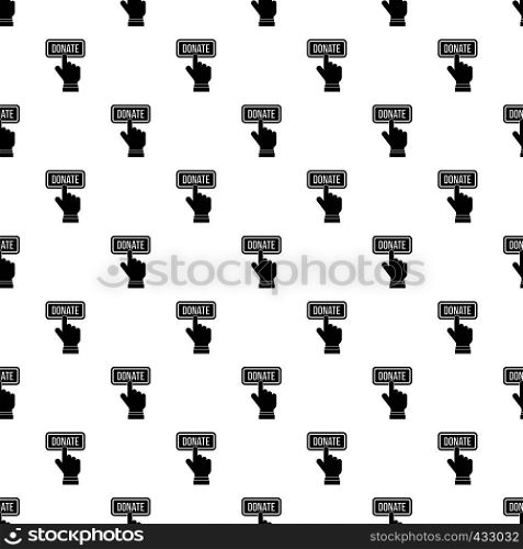 Hand presses button to donate pattern seamless in simple style vector illustration. Hand presses button to donate pattern vector