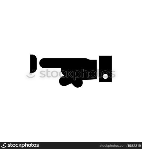 Hand Pressing Button. Flat Vector Icon. Simple black symbol on white background. Hand Pressing Button Flat Vector Icon