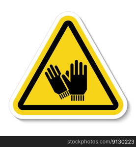 Hand Protection Required Sign On White Background