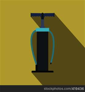 Hand pump flat icon with shadow on a yellow background. Hand pump flat icon with shadow