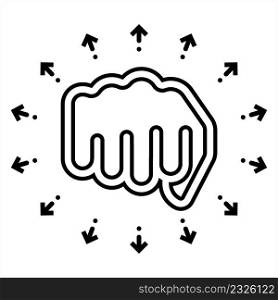 Hand Punch Icon, Fighting Punch, Striking Blow With The Fist Vector Art Illustration