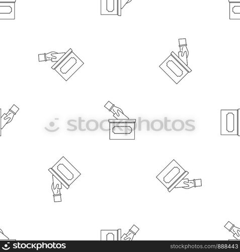 Hand put election box pattern seamless vector repeat geometric for any web design. Hand put election box pattern seamless vector