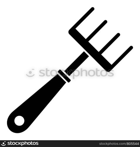 Hand rake icon. Simple illustration of hand rake vector icon for web design isolated on white background. Hand rake icon, simple style