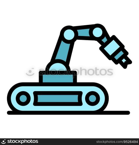 Hand robot ai icon outline vector. Mascot android. Toy bot color flat. Hand robot ai icon vector flat