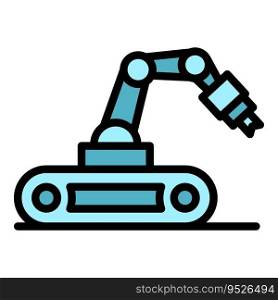 Hand robot ai icon outline vector. Mascot android. Toy bot color flat. Hand robot ai icon vector flat