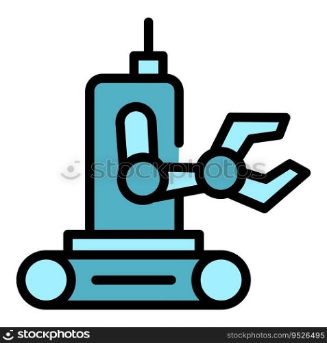 Hand robot icon outline vector. Ai android. Cute bot color flat. Hand robot icon vector flat