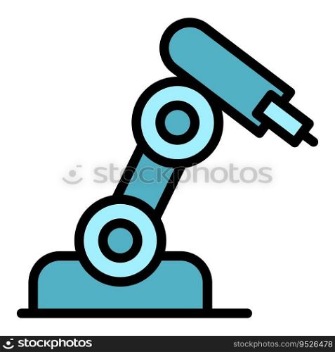 Hand robot welder icon outline vector. Cute mascot. Android ai color flat. Hand robot welder icon vector flat