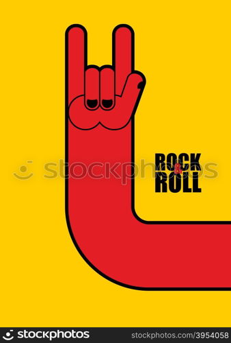 Hand rock and roll sign. Poster for rock festival.&#xA;