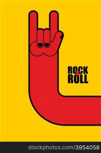 Hand rock and roll sign. Poster for rock festival.&#xA;