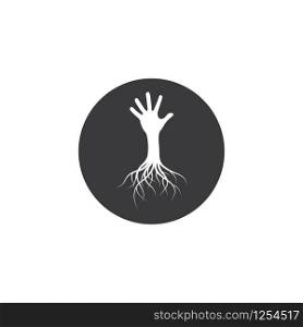 hand root icon logo template vector design