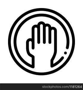 Hand Round Frame Icon Vector. Outline Hand Round Frame Sign. Isolated Contour Symbol Illustration. Hand Round Frame Icon Vector Outline Illustration