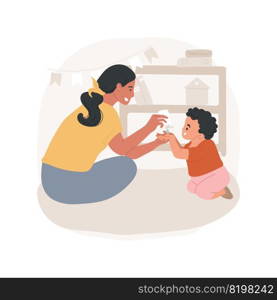 Hand sanitising isolated cartoon vector illustration. Learn using hand sanitizer, handwashing, teach children disinfection, personal hygiene, daycare center, self-care education vector cartoon.. Hand sanitising isolated cartoon vector illustration.