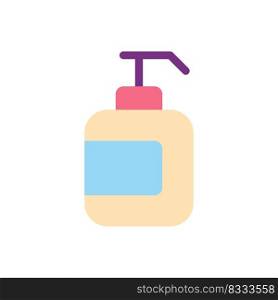 Hand sanitizer flat color ui icon. Liquid disinfectant. Pump bottle package. Infection prevention. Simple filled element for mobile app. Colorful solid pictogram. Vector isolated RGB illustration. Hand sanitizer flat color ui icon